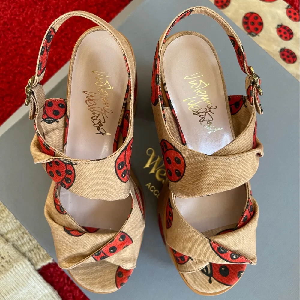 Brand NEW Vivienne Westwood SS17 CORONATION SANDAL LADYBIRD PRINTED CANVAS IT3… - Picture 8 of 16